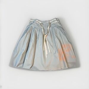 VTG Old Navy Skirt Size 6 90's Waist Floral A-Line Flared Cotton Y2K Beige